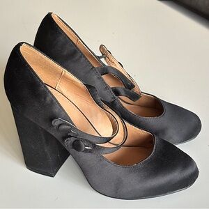 Satin Mary Jane Heels